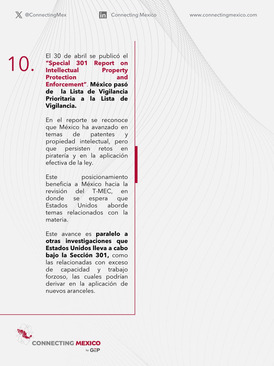 ConnectingMex's tweet photo. 🇲🇽🇺🇸🇨🇦 #RevisiónTMEC

Faltan 61 días para la revisión del T-MEC. Aquí te presentamos los eventos clave de abril que no te puedes perder ⬇️

#TMEC #ModificacionesArancelarias #EstadosUnidos #México https://t.co/MfKyNt4B2o