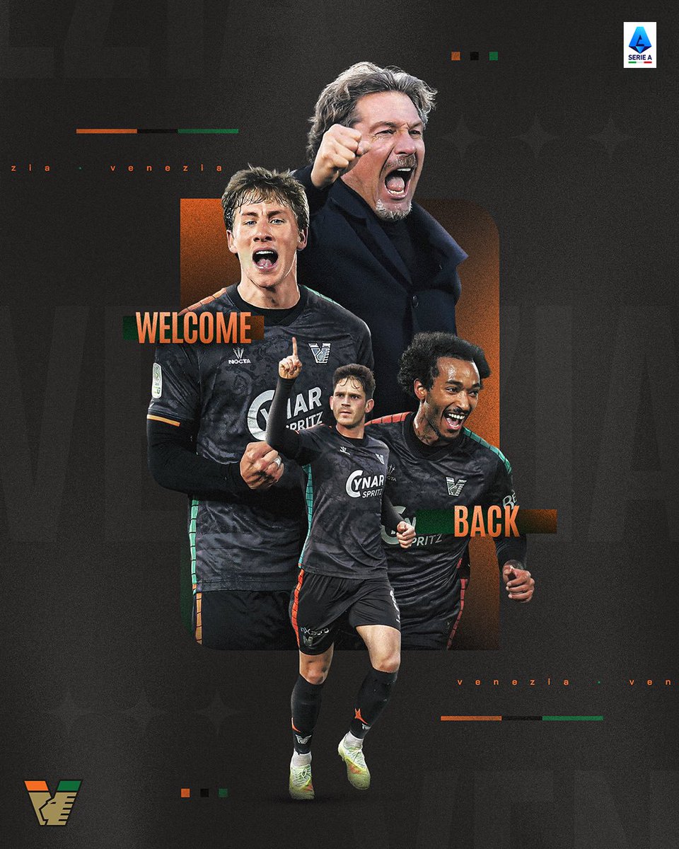 SerieA_EN's tweet image. Welcome back to #SerieA, @VeneziaFC_EN! 🟠⚫️🟢