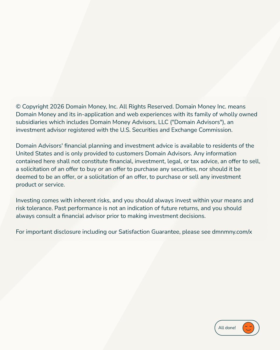 domainmoney's tweet photo. Your paycheck comes from your employer. Your health insurance comes from your employer. If your net worth is also tied to your employer's stock price — that's a lot riding on one earnings call.
Ready to diversify? Get a free strategy session today: https://t.co/jAgh1XF3lx https://t.co/uUFgtmikWJ