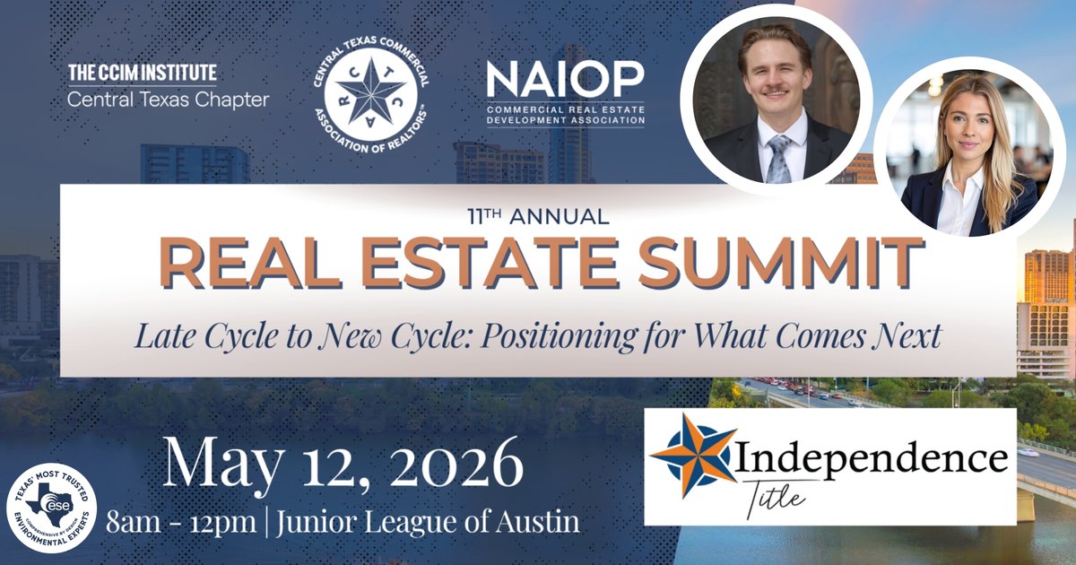 ESEPartners's tweet image. Allyson Broeder and Rylee Harwell with @ESEPartners will be attending the 11th Annual Commercial Real Estate Summit with @CCIMcentralTX and the Central Texas Commercial Association of Realtors in Austin.

If you’re attending, let us know!

#ESEPartners #CRE #AustinTexas