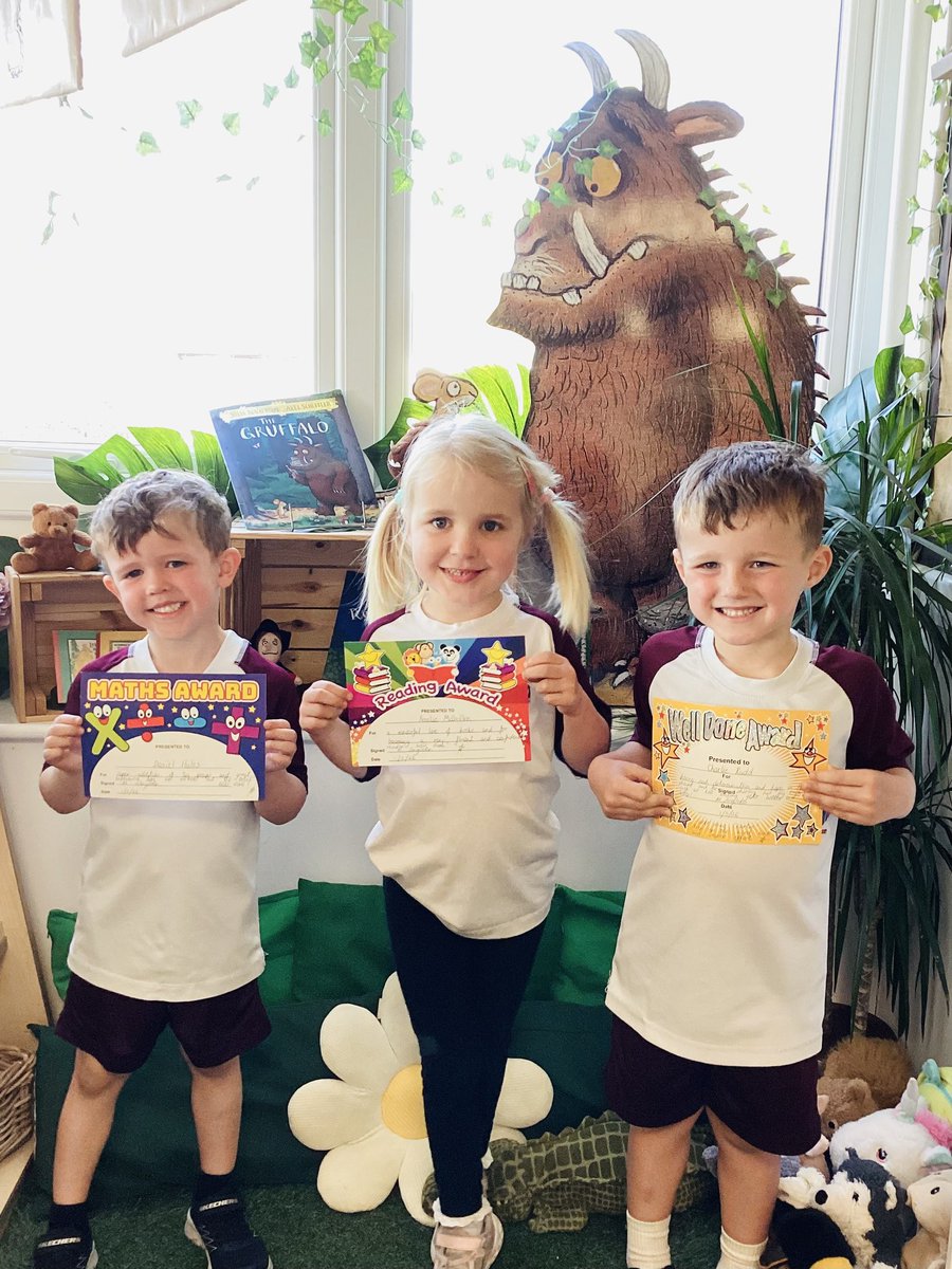 EYFSwithMissS's tweet photo. These three smiley superstars were so proud of their achievements this week … and rightly so! Well done to you all! 😃 https://t.co/MaW8v036F8