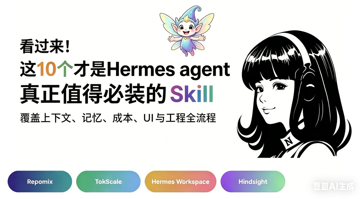《看过来！这10个才是Hermes Agent真正必装的Skill》 很多人玩Hermes还停留在调戏AI的阶段，却不知道大佬们早就把它配成了 ...