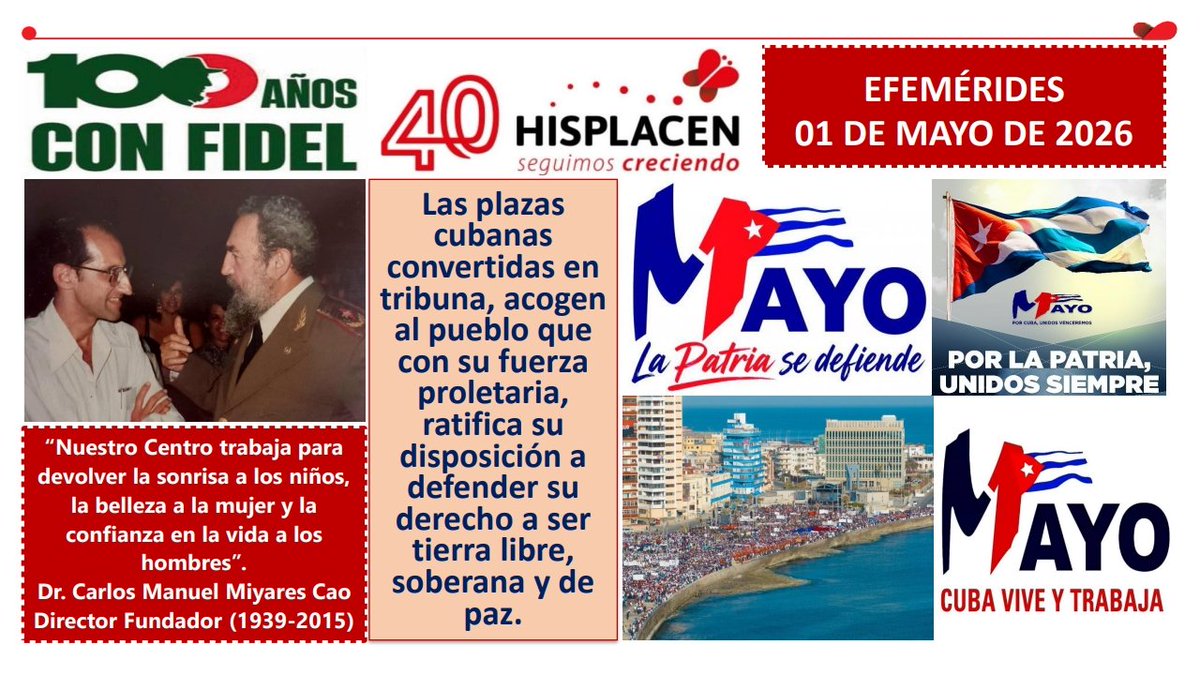 hisplacen's tweet photo. #cuba
#LaPatriaSeDefiende
#100AñosConFidel 
#40AniversarioHisplacen https://t.co/oj85kaelD4