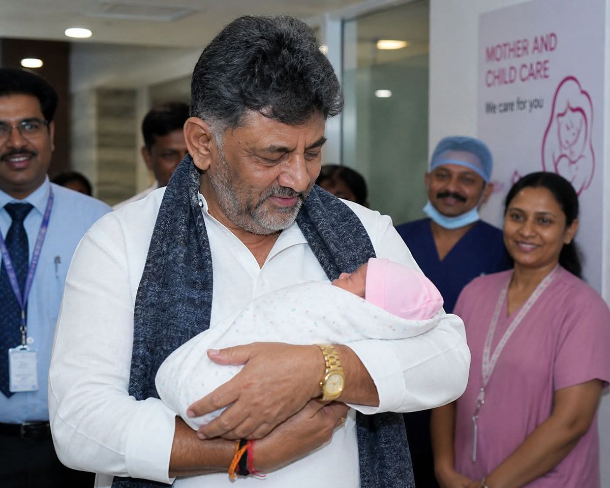 IEBengaluru's tweet image. #karnataka #bengaluru 
@DKShivakumar becomes grandfather