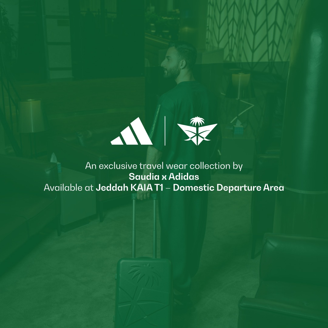 SaudiAirlinesEn's tweet photo. Limited time only ⚠️
Shop the #MadeToFly travel wear collection 💚
at the pop-up at King Abdulaziz International Airport ✈️
#ThisIsHowWeFly