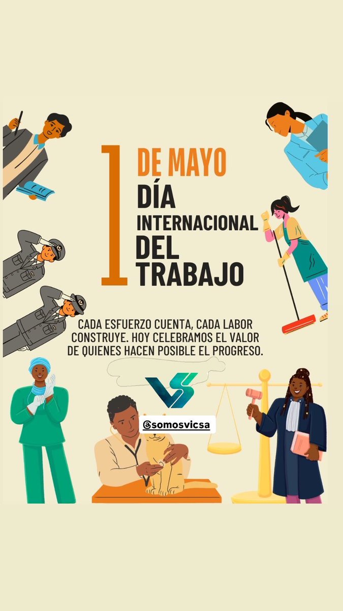 SomosVicsa's tweet photo. Feliz Día del Trabajador 🛠️  

Hoy reconocemos el esfuerzo, la dedicación y la pasión de quienes construyen cada día con su trabajo. En Vicsa celebramos a todas las personas que ponen lo mejor de sí para mover el mundo hacia adelante. 

Gracias por su compromiso y entrega. https://t.co/GqDrVf6Byo