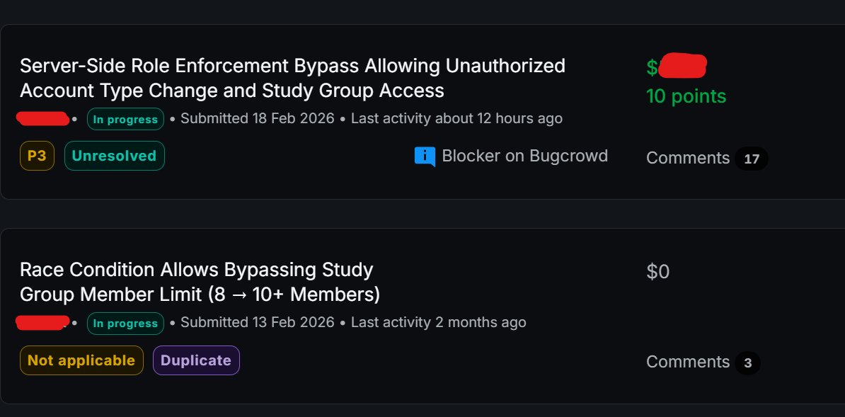 Alhamdulillah ,new achivment 🎉 
First valid bug on Bugcrowd

- No validation in server side that allowed multiple unauthorized accesses 
بعد خناق كتير مع الترياجرز 
#ItTakesACrowd #BugBounty #CyberSecurity