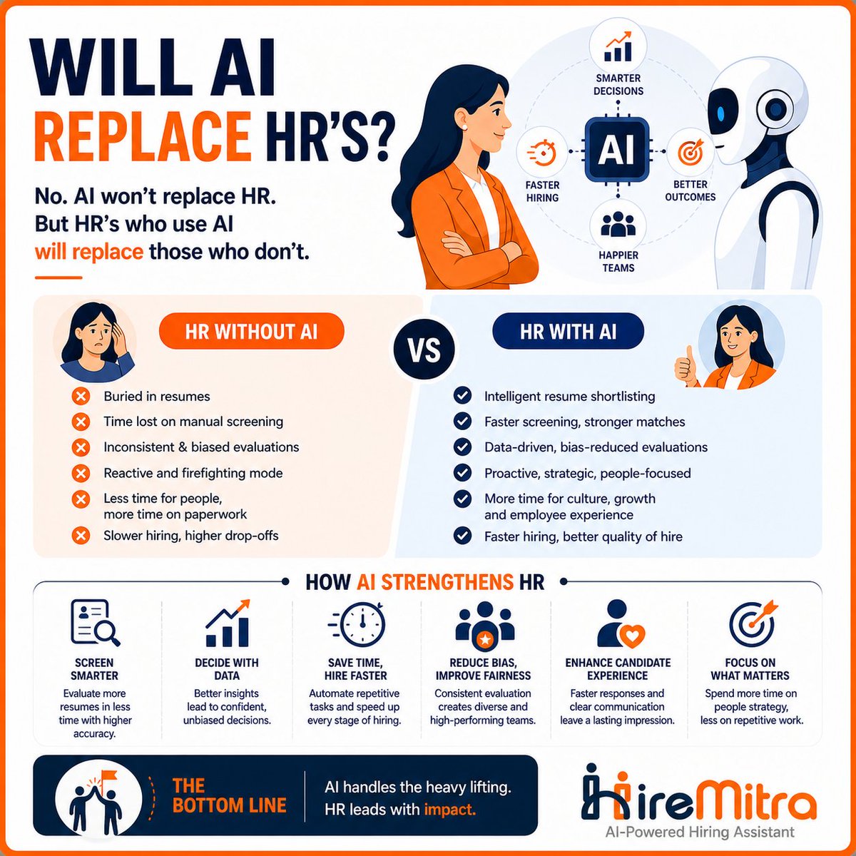 hiremitra_ai's tweet image. Manual hiring is slow.
AI-powered hiring is smart.

Choose your side.

#Recruitment #AIinHR #Hiring
