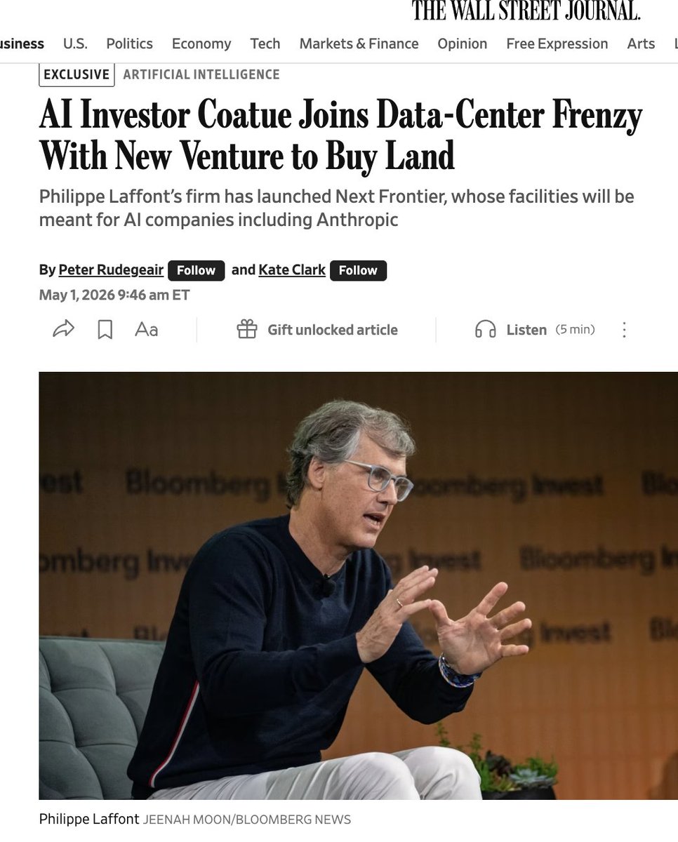 Fluidstack Next Frontier Coatue ($70B AUM) launched Next Frontier to buy land for AI data ...