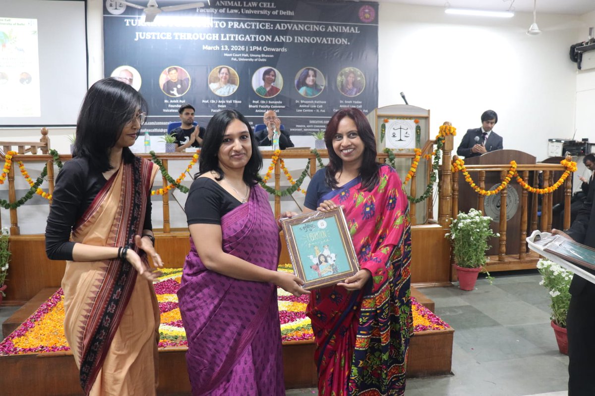 animallawcell's tweet photo. On 13 March 2026, in collaboration with @PFAppf, the ALC, Faculty of Law, UoD hosted “Turning Policy into Practice: Advancing Animal Justice through Litigation and Innovation.”

Grateful to Ms. Shaalini &amp; Ms. Shreemoye for enriching the dialogue.

#AnimalLaw #AnimalJustice https://t.co/TPQqQh4GGA