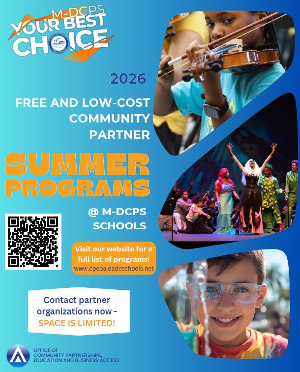 motonjaguars's tweet image. M-DCPS 2026 Summer Programs free &amp;amp; low cost. Apply now! 

M-DCPS 2026 Programas de Verano gratis &amp;amp; bajo costo. Aplica ahora! 

#YourBestChoiceMDCPS #MDCPS #MDCPSSouth @SuptDotres @MDCPSSouth