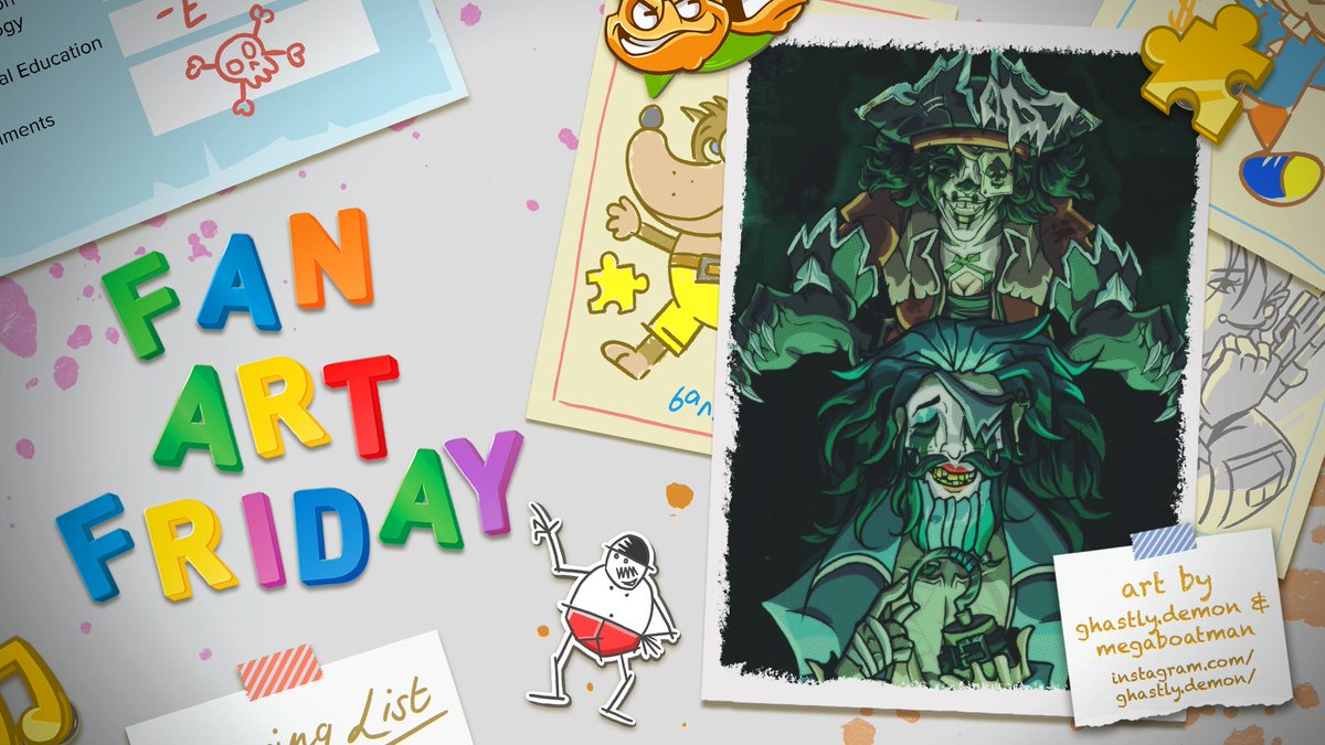 RareLtd's tweet image. We're about to saunter off for a three-day weekend, but not before blessing your optic nerves with these #FanArtFriday beauts! From Instagram, the Viva Piñata Pretztail is the work of blackzodiacqx while the @SeaOfThieves duo is the work of both ghastly.demon and megaboatman.