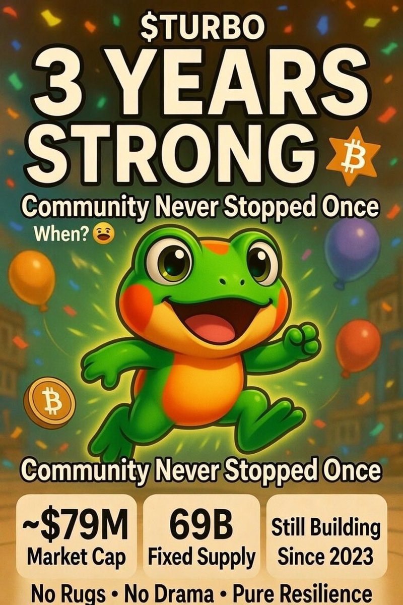 Detroit_Guy88's tweet image. @vladtenev @RobinhoodApp @RobinhoodApp_EU @Bybit_Official @Alpha_Bybit @BybitAfrica @TurboToadToken Retail loves memes that actually last. Time to bring $TURBO to millions more on Robinhood!
What do you say? Let’s make it happen.
#TurboToad #TURBO