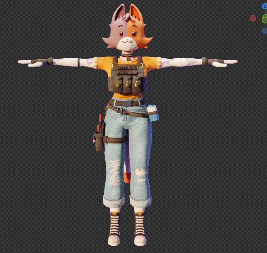 Yumily031's tweet image. This is how my model turned out, it looks so adorable¡¡¡
I'm going to make her more clothes 
#meowdy #fornite #3d #blender