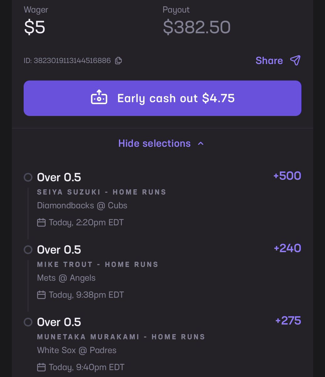 TDawgBets's tweet photo. Back from vacation and ready to hit some bangers! Let’s run it up today 🙏🏼

Follow for more slips 🤝, RT for Good Luck ☘️, Like if you’re tailing 💚

#SportsBettingX | #PrizePicks | #DFS | #SportsBettingPicks | #MLB | #HomeRun | #PropBets https://t.co/jQoCsXV3kK