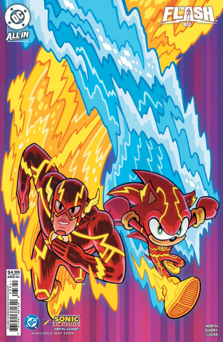 IDWSonicNews's tweet image. DC Comics (@DCOfficial) releases in May will be receiving “DC X Sonic the Hedgehog” cover variants to commemorate the release of Metal Legion. (3/6)

The Flash #33, Cover D by @MISTERHIPP

#DCComics #Sonic