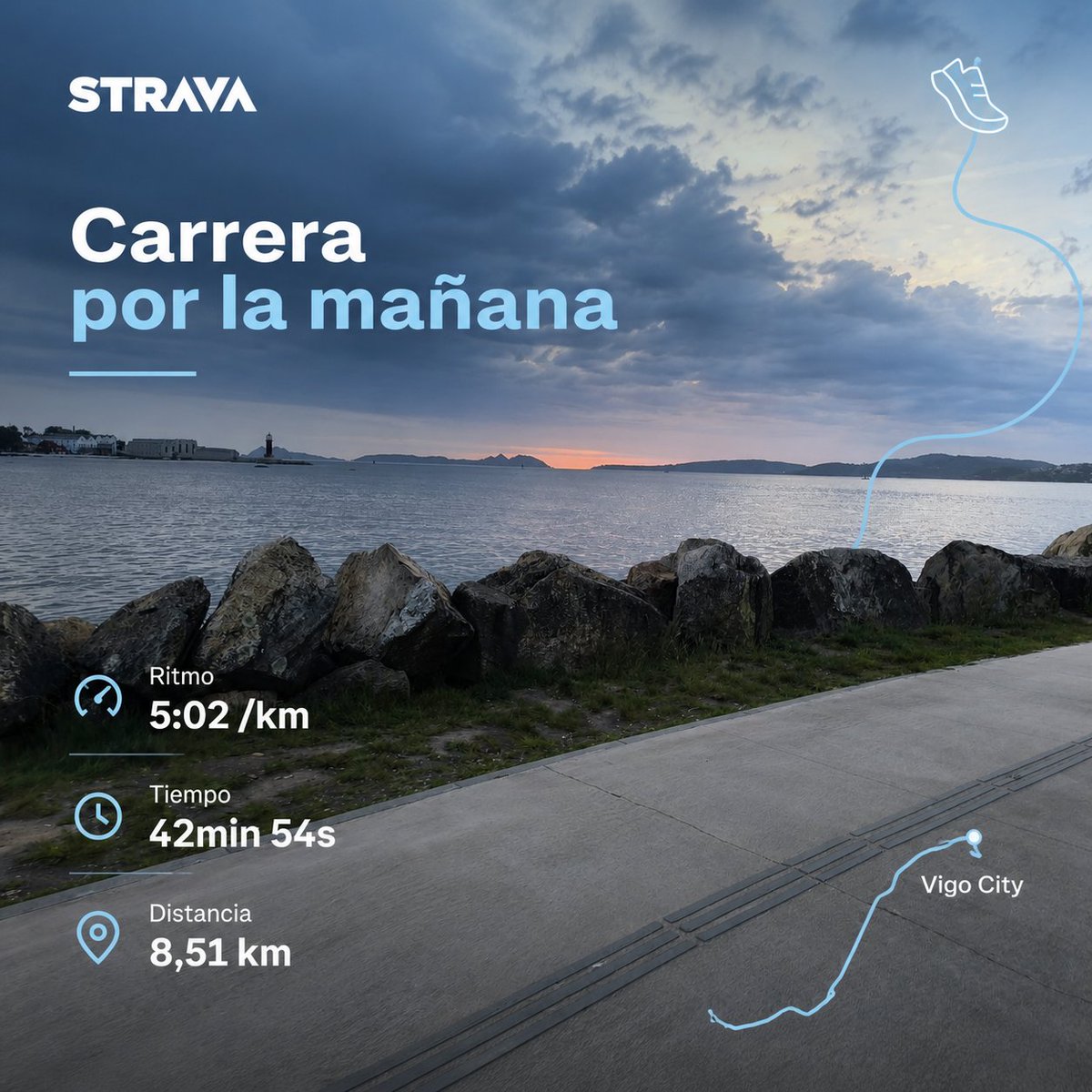 VictorPD86's tweet photo. Resumen de una mañana en el que las ruedas funcionaron bastante bien... by Strava &amp; ChatGpt.
#Vigo #CorrendoPorVigo #Running #RunningVigo #CorrerSinMirarAtrás https://t.co/MVR7upRYRn