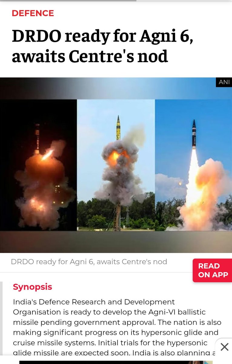 RadioactiveFrnd's tweet image. ‼️‼️𝐓𝐇𝐑𝐄𝐀𝐃‼️‼️
1/7 #DRDO Chairman says India is ready to test its nuclear capable #ICBM #AgniVI with ranges estimated up to 12000 km carrying multiple warheads. With these ranges India has the capability to reach not just China, Middle East &amp;amp; Europe but also US and Canada.