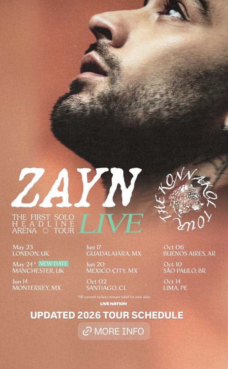 Zayn has updated his ‘Konnakol’ tour schedule!