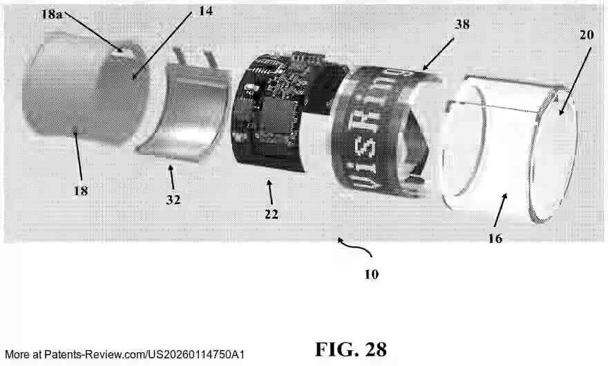 PatentPulse's tweet photo. New #PatentApplication #US20260114750A1 by #PennStateResearch
introduces a platform for #FingerMotionAnalytics &amp; #Healthcare applications.
Utilizes a smart ring with embedded sensors for 3D motion tracking &amp; blood alcohol concentration analysis.
#HealthTech #WearableTech https://t.co/N1Kcv831Nv