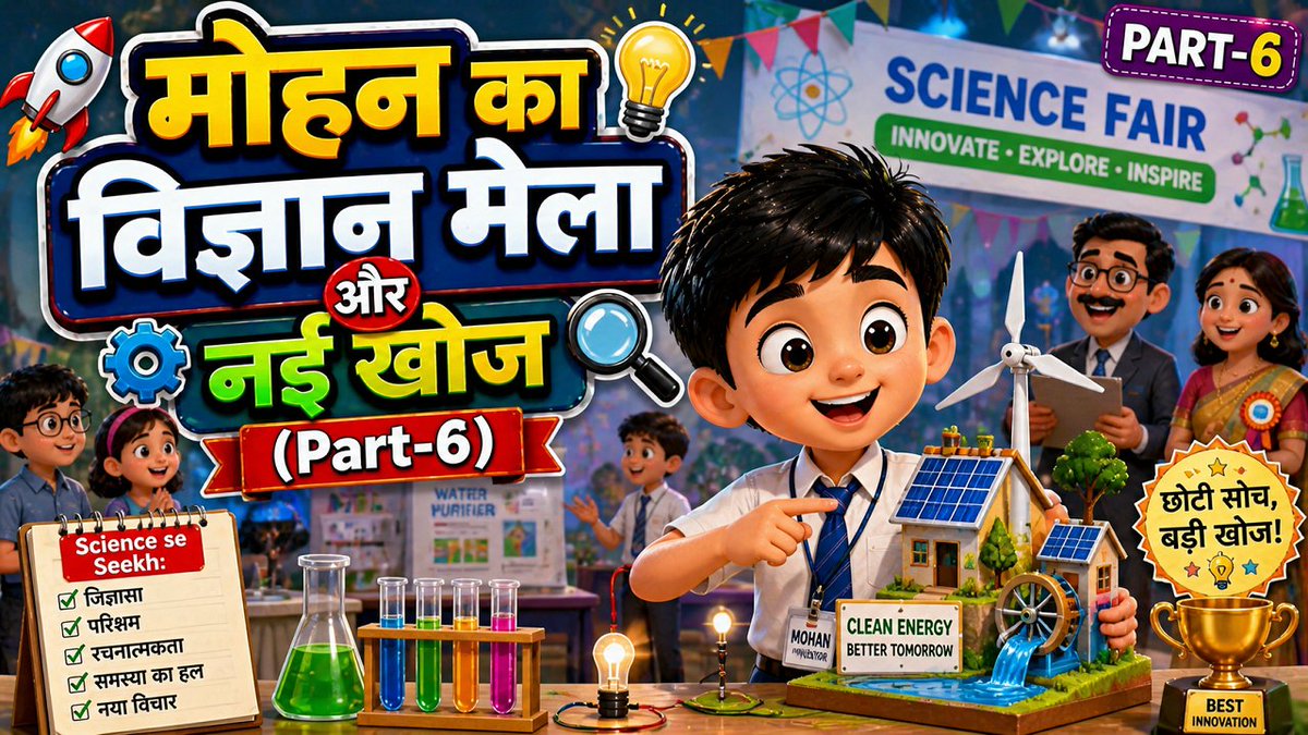 pullugyaan's tweet image. Mohan Ka Vigyan Mela Aur Nayi Khoj Part 6 🚀✨| Kids story | Moral Story | Pullu Gyaan Kids Story
Click Here To Watch- youtu.be/d_qO6RW0fsQ
#story #kidsstory #storytime #storytelling #storyforkids #storyinhindi #storyteller #storywa #MohanStory #part5 #SchoolPicnic #Pullugyaan