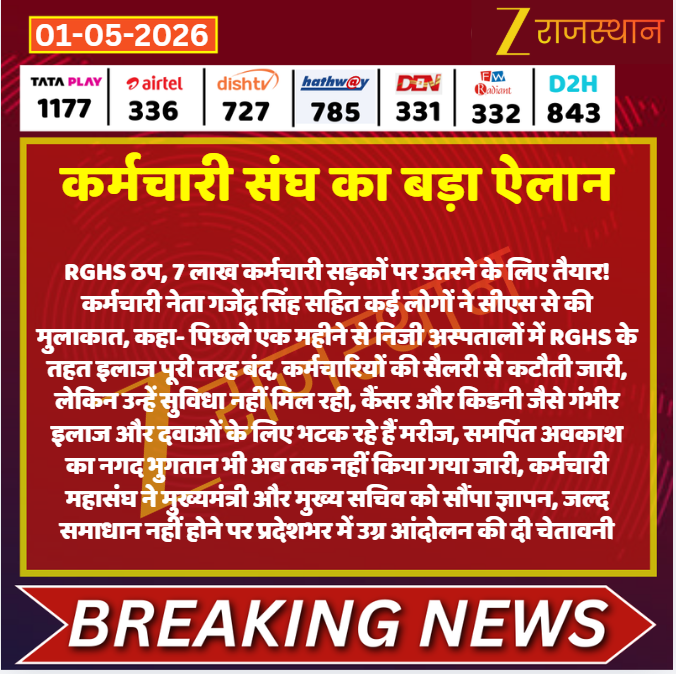 zeerajasthan_'s tweet image. #Jaipur: कर्मचारी संघ का बड़ा ऐलान

@parisaini346 #LatestNews #RajasthanNews #RajasthanWithZee