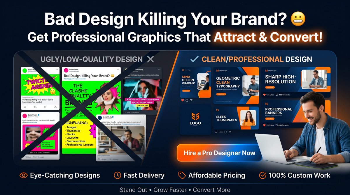 ShewazAli786's tweet image. Bad design hurting your brand? 🎨

Hire a Fiverr Pro graphic designer for clean, high-converting visuals that stand out.

👉 Get started:👇👇👇
      go.fiverr.com/visit/?bta=105…

Disclosure: I may earn a commission at no extra cost to you.

#GraphicDesign #Branding