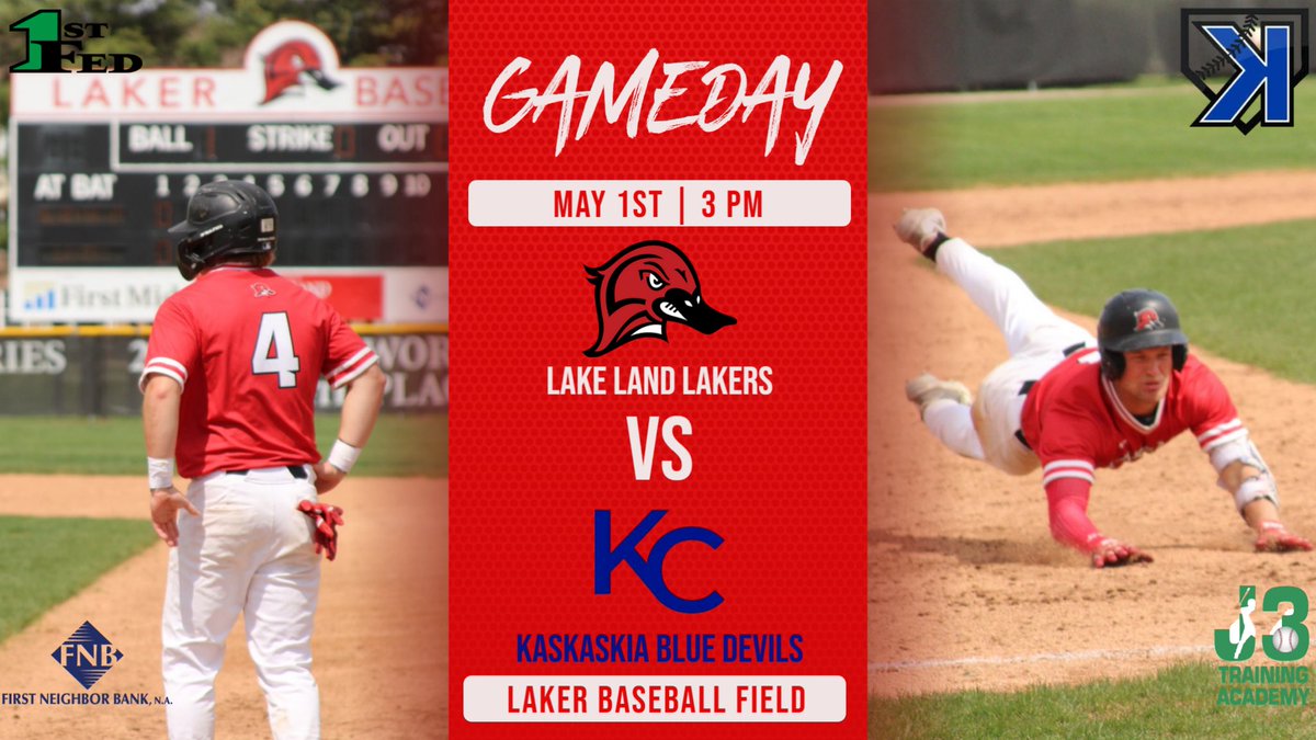LLC_Baseball's tweet image. Regular Season Finale‼️
                
Sophomore Day ‼️

🆚 Kaskaskia College
⏰ 3PM
📍 Laker Baseball Field
📺 Lake Land Boxcast
📊 web.gc.com/teams/mJ4LNXEW…

@DeegsBaseball @2YearBaseball @_TheJBB @The_Noah_Sharp @CoachKsAcademy @J3Training 

#LakerUp🦆 #L4L