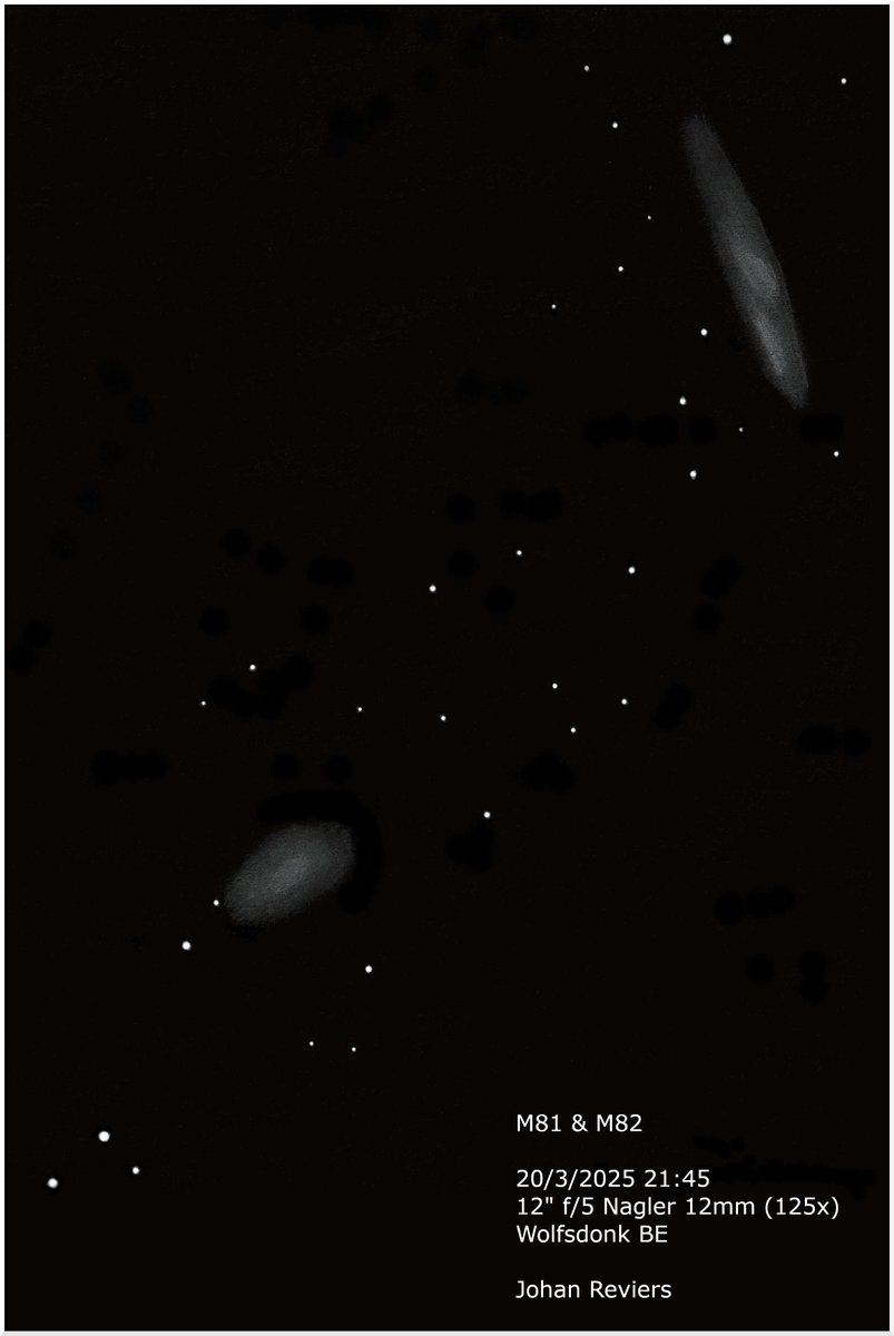 DeepskyLog's tweet photo. Dear observers,

Let’s select a new #deepskylog sketch of the month.  The candidates this month are:

M 70 by Tom Corstjens
M 81 by Johan Reviers
M 82 by Vedran Vrhovac
M 83 by Jef De Wit

Please vote (by leaving a comment) before May 7. https://t.co/fkVnDN7sT1