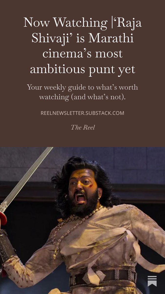 scroll_in's tweet image. Say hello to #NowWatching – Scroll’s new recommendations &amp;amp; reviews newsletter. Curated by our film critic Nandini Ramnath, it’s your weekly guide to what deserves your time on screens big and small. 

Here's this week's #newsletter: open.substack.com/pub/reelnewsle…