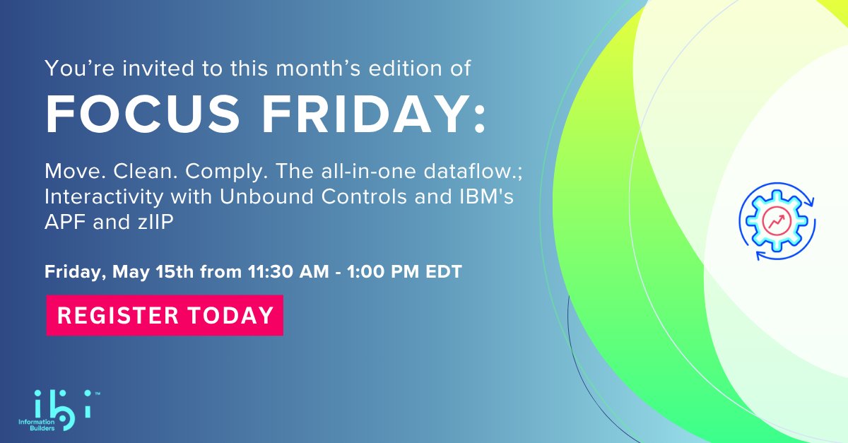 infobldrs's tweet photo. Join us for our May FOCUS Friday to supercharge your performance. 
🛠️ 9.3.8 Preview: One-step ETL &amp; data cleansing.
🎨 UI Refresh: The power of Unbound Controls.
⚡ Mainframe Speed: Leveraging IBM zIIP &amp; APF.
Register Here: https://t.co/iaTo3HtGNI
#FOCUSFriday https://t.co/l0gWufMHxM