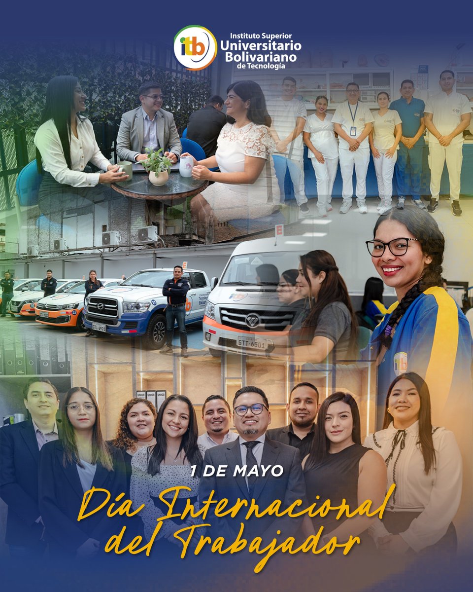 #EfeméridesITB | El Instituto Superior Universitario Bolivariano de Tecnología conmemora el Día Internacional del Trabajador 💼, una fecha que reconoce el esfuerzo, la dedicación y el compromiso de quienes, con su labor diaria, contribuyen al desarrollo de la sociedad.

El