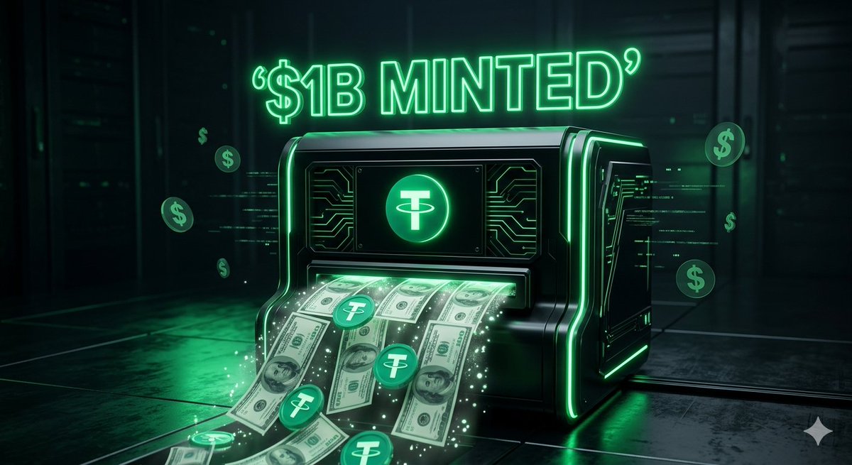 Naeem_09_'s tweet image. 🚨 JUST IN: $1 BILLION USDT MINTED.
Tether has printed $4 BILLION in the last 30 days 👀
Liquidity is coming fast.
This is how bull runs start… or is it? 💥
#Crypto #Bitcoin #USDT #BTC #Altcoins
