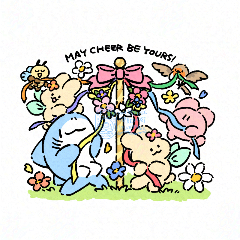 Happy May Day! メイポールダンス🌼 #イラスト #illustration