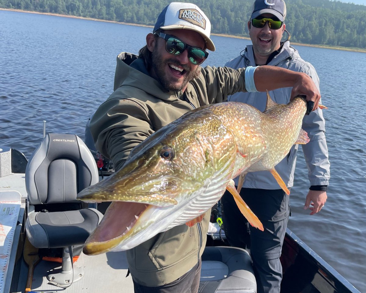 ArcticLodges's tweet photo. Who's giving this gal a kiss first?😌🐊

#reindeerlake #exploresask #trophyfishing #pikefishing #bigfish https://t.co/oyCYdgKGD5