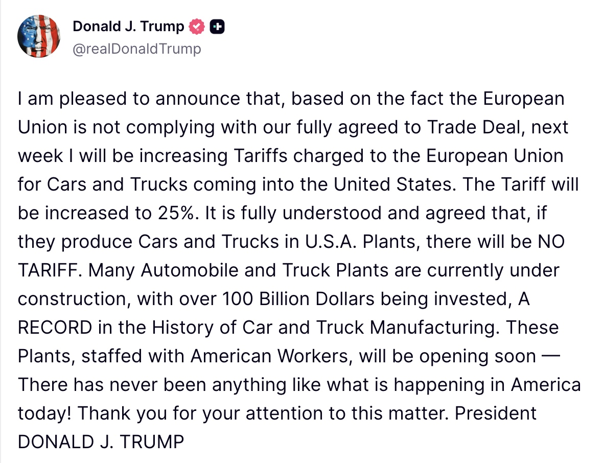 Donald J Trump Posts TruthSocial tweet media