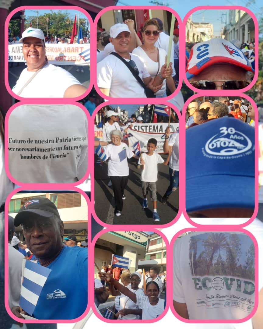 CitmaPinar's tweet photo. Los símbolos y expresiones de alegría de los trabajadores del sistema #CitmaPinar, en la marcha del #1DeMayo fueron vivo ejemplo de amor por la Revolución. 💪🇨🇺 #LaPatriaSeDefiende. https://t.co/raFwuMtYi7