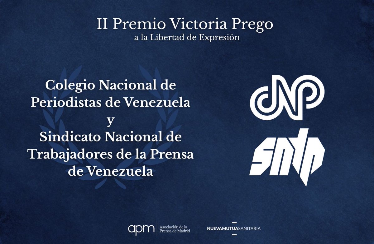 andresraulpaezp's tweet photo. Escuchen @ReporteYa excelente discurso @TinedoGuia en representación #CNP @cnpven al recibir #PremioVictoriaPrego junto al #SNTP Directiva @aprensamadrid @maria_rey periodistas @sntpvenezuela Congreso Diputados #España sig link https://t.co/J2xeYavvKR - @EFEnoticias @amnistia https://t.co/1rQ1cqdlMS