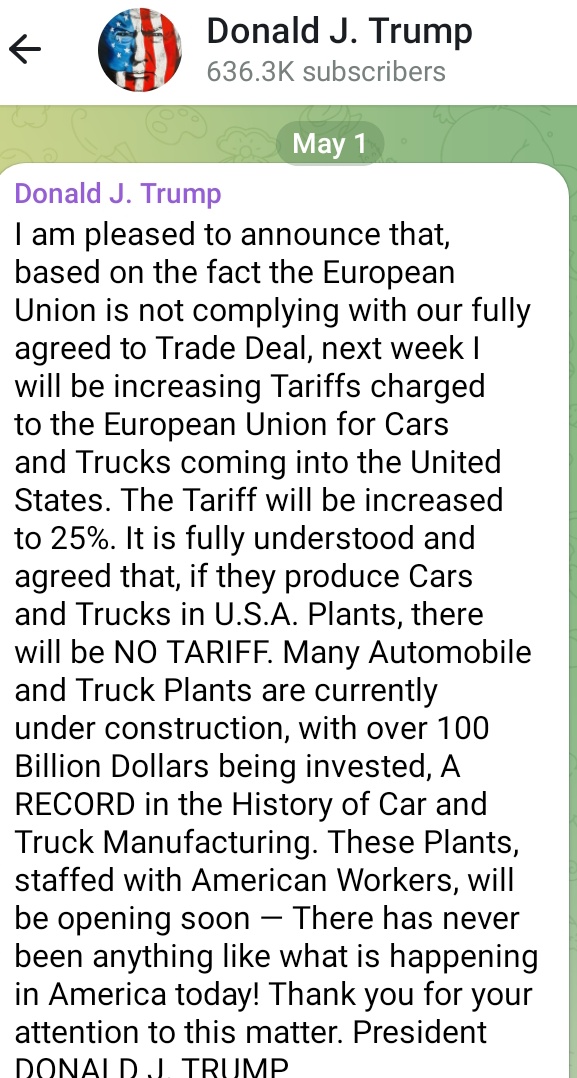 digitalspace74's tweet image. El pedófilo anaranjado de la casa Blanca denuncia un aumento de aranceles de 25% a los vehículos fabricados en Europa. 
No tarda en retractarse... #TACOTrump