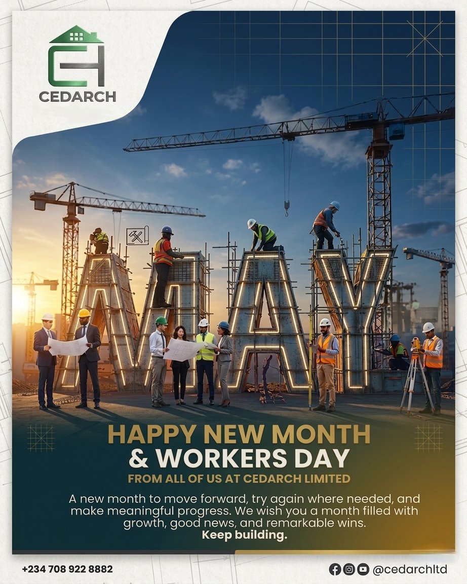cedarchltd's tweet photo. Happy New Month and Happy Workers' Day https://t.co/ojLUSbxMYo