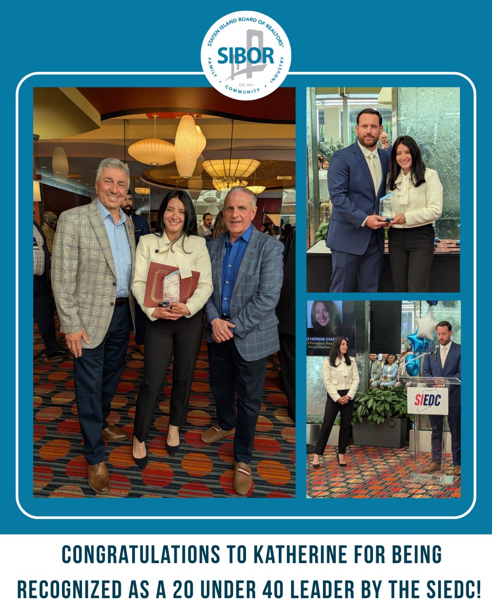 SIBOR's tweet photo. Congratulations to our incredible Vice President, Katherine Ciaravino, on being recognized as a 20 Under 40 Leader by the SIEDC! 
Your hard work and dedication truly inspire us all. We're so proud to have you leading our team! https://t.co/nVdhkNQSrF