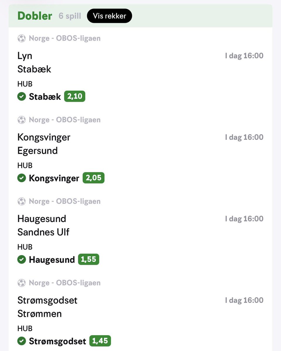 Oddsmannen13's tweet photo. En 4ling med få units og et dobbelt spill i en 4ling med litt flere units. Digg med litt OBOS penger på 1. mai. https://t.co/4W6yeBZW3D