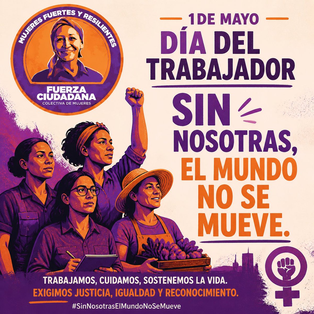 Colectivom51375's tweet photo. Hoy, 1 de mayo, celebramos a las mujeres que con su trabajo invisible hacen girar el mundo. ¡Las mujeres también somos clase trabajadora y merecemos reconocimiento! 💪🏽✊🏽 https://t.co/ebaAbrFVT2