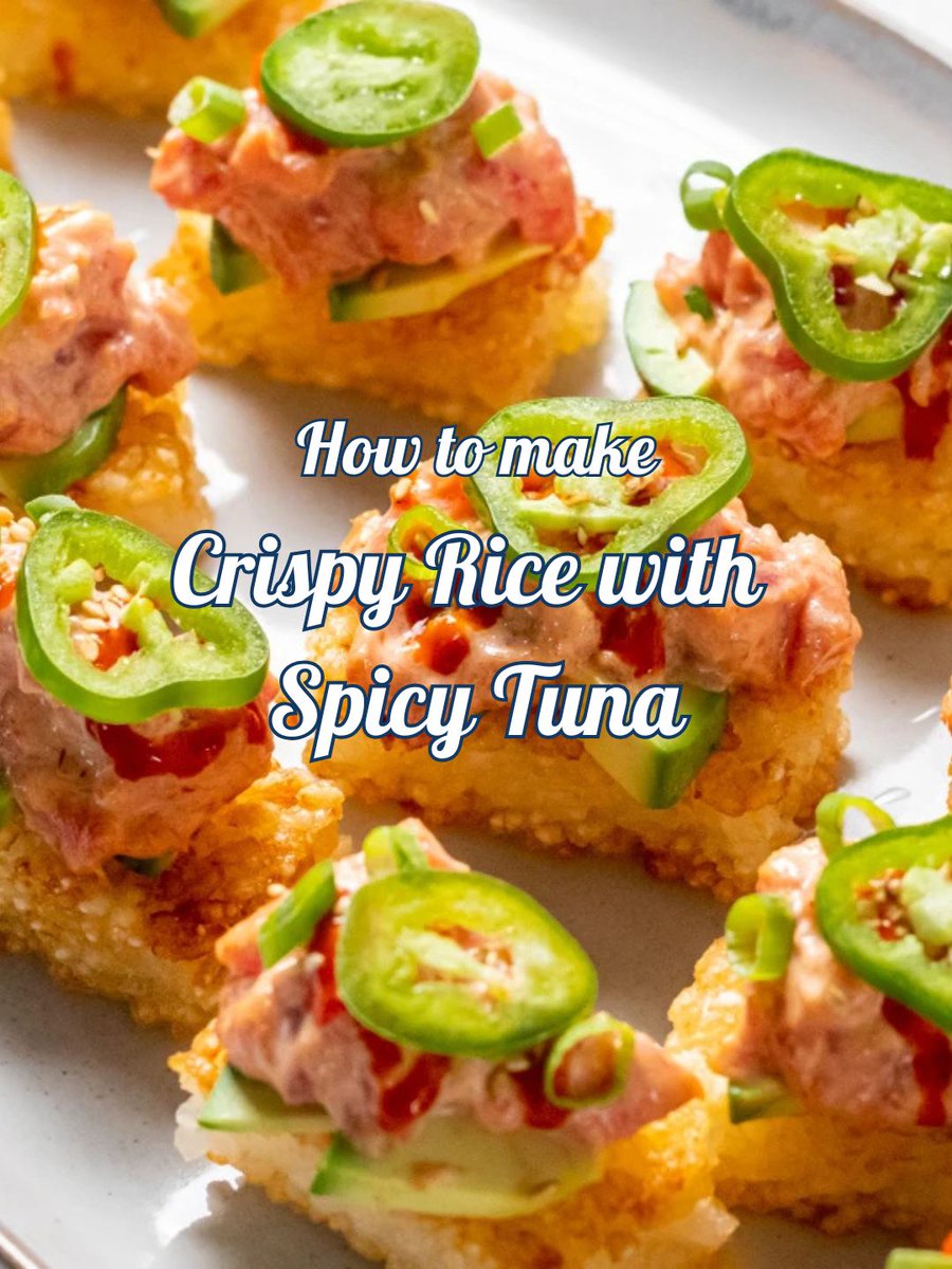 sizzlefishfit's tweet photo. If you love sushi night at home, this Easy Crispy Rice with Spicy Tuna is a must-try. Crunchy, golden rice topped with creamy, spicy ahi tuna and all the classic sushi fixings. 🍣✨

Full directions here:
https://t.co/vPLPRD6zjw https://t.co/XGGesXpdns