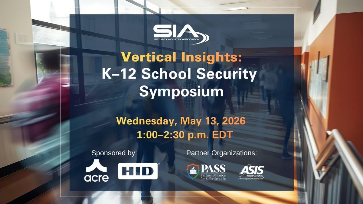 SIAonline's tweet image. 🚌Are you a security practitioner, school leader or #securityindustry pro? Join the K–12 School Security Symposium May 13 &amp;amp; get valuable perspectives on the #schoolsafety landscape!

🎒Sponsors: @acresecurity @HIDGlobal 
🎒Partners: @ASIS_Intl @PASSK12 

🏫securityindustry.org/siaevents/vert…