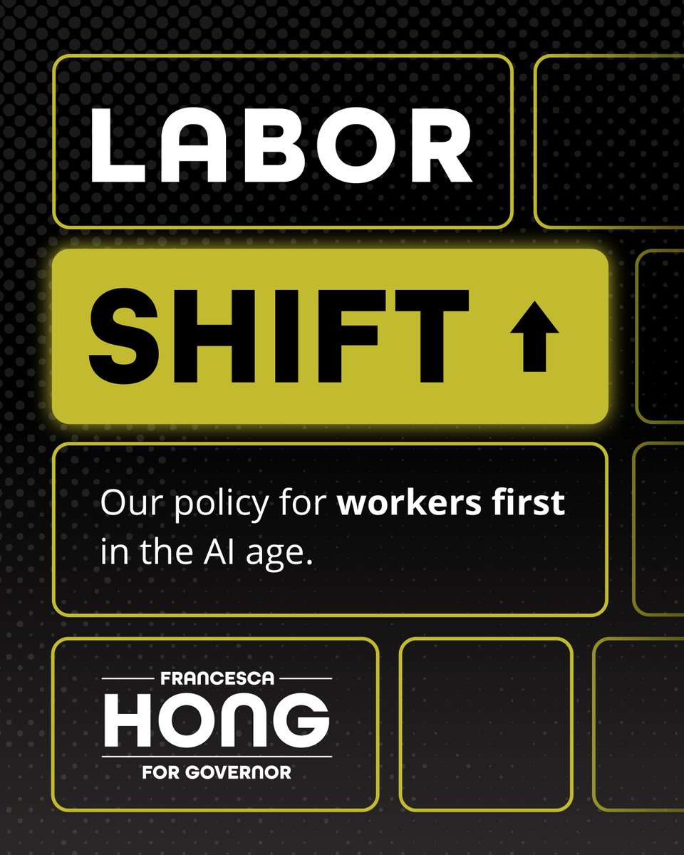 FrancescaHongWI's tweet image. Today, on International Workers' Day, we're releasing new policy to protect Wisconsin workers in the AI age.

Introducing Labor SHIFT — the next keystroke in our broader plan to bring back worker control of Wisconsin's economy.