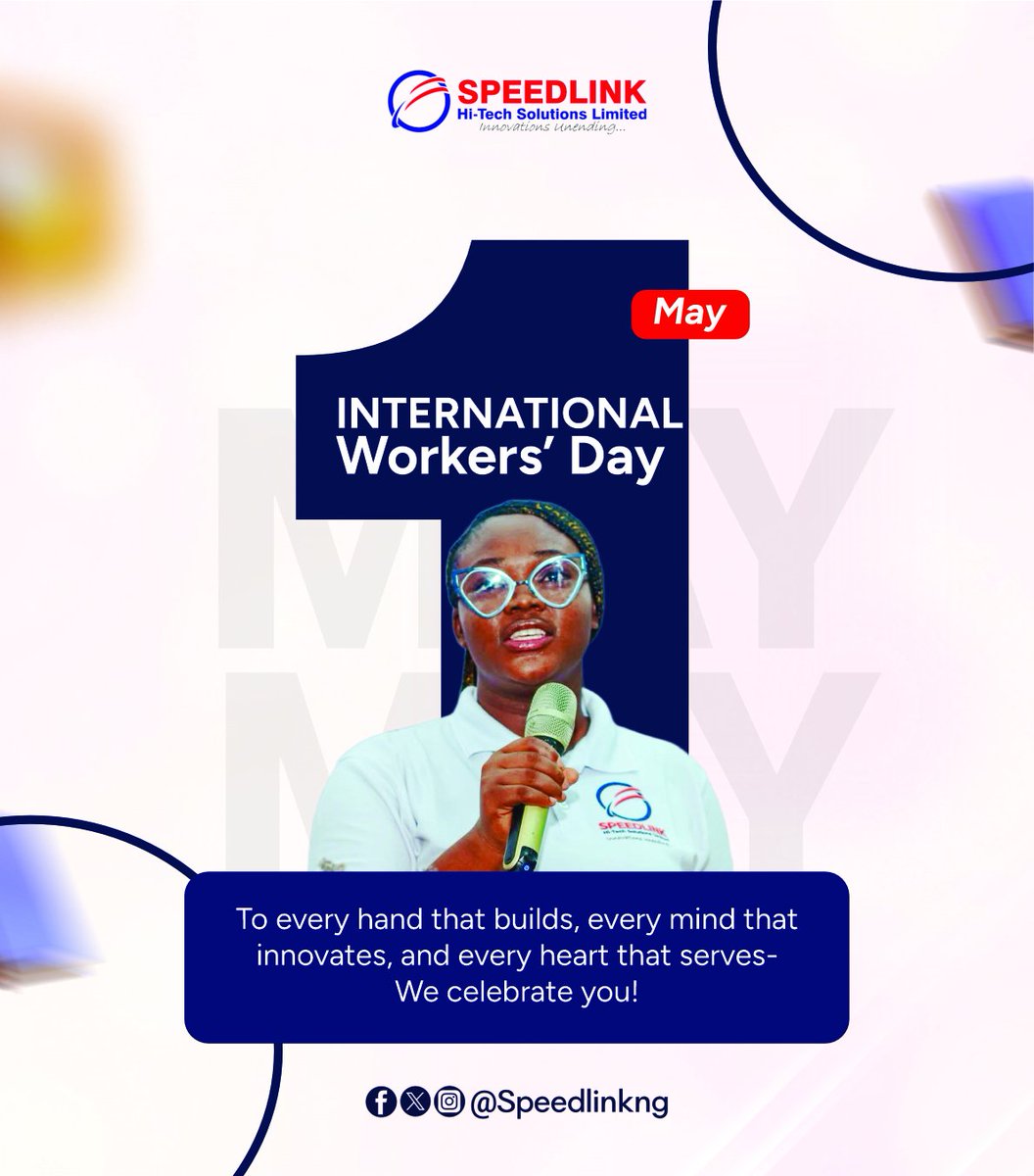 Speedlink_01's tweet image. Happy Workers’ Day!
Today, we celebrate our team, clients, and partners driving real progress at Speedlink HI-TECH Solutions Limited.
Your commitment fuels innovation, impact, and everything we’re building for the future.
#WorkersDay #Speedlink #Innovation #Partnership #Community