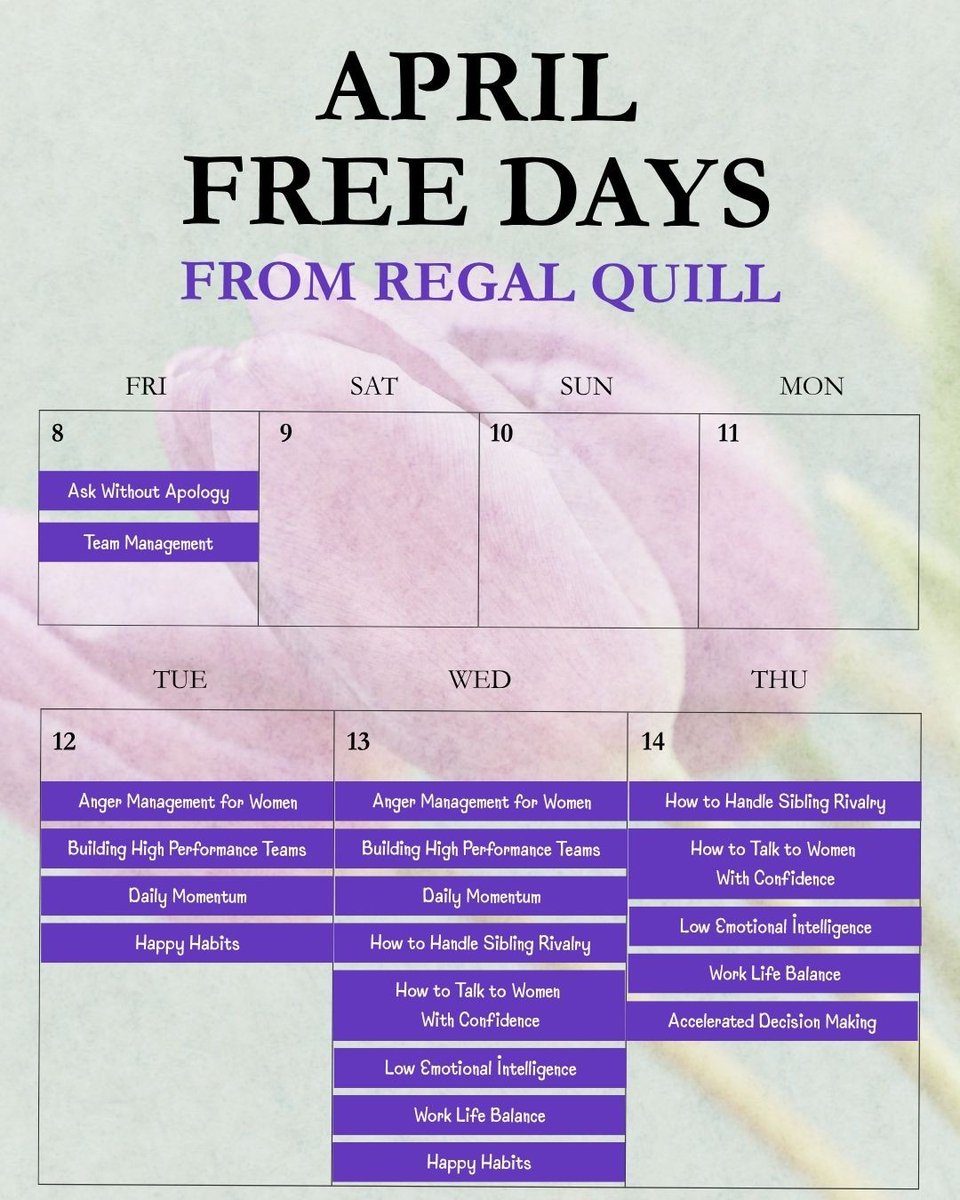 Regal_Quill_Pub's tweet image. In celebration of May Day, we have a whole new lineup of FREE books just for you!

Whether you're looking to improve your relationship with yourself, your diet or even your work life, we have just the titles for you.

#Freebooks #free #books
