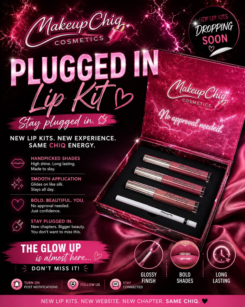 We’ve been working behind the scenes… 👀✨

And trust us — it’s about to be worth it.

Our website + signature lip kits are almost ready to drop 💄💋  
Glossy. Smooth. THAT girl energy.

This isn’t just a launch… it’s a moment.

Turn your notifications ON 🔔
