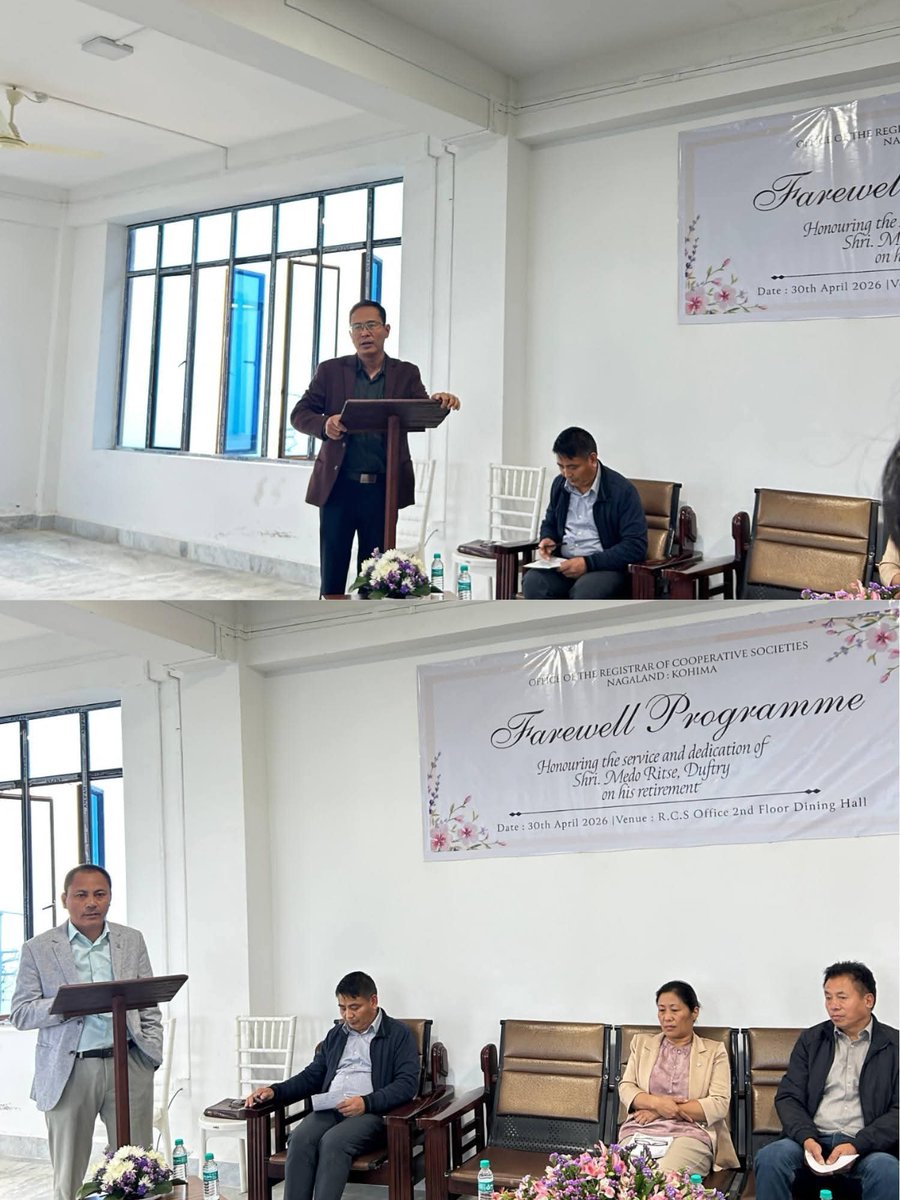 Ngl_Cooperation's tweet photo. Honouring Shri.Medo Ritse, Duftry. 
As we bid you farewell, we extend our heartfelt gratitude for your tireless efforts,integrity,and commitment to the department. 
Thank you for your years of dedicated service.Wishing you all the best and abundant blessings ahead.🙏
(30th April) https://t.co/I6pcVuAcwV